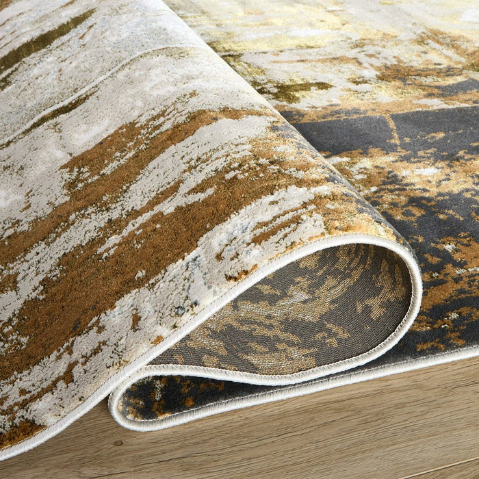 Lavin Rugs U6009 Artema 9'10" x 13'2" Painterly Rug, Taupe/Gold