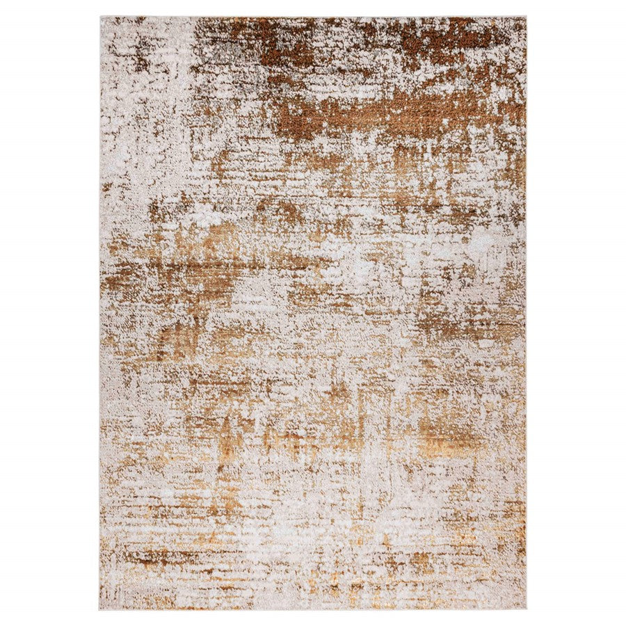 Lavin Rugs U6010 Artema 5'3" x 7'6" Painterly Rug, Gold Taupe/Gold - U6010-0507