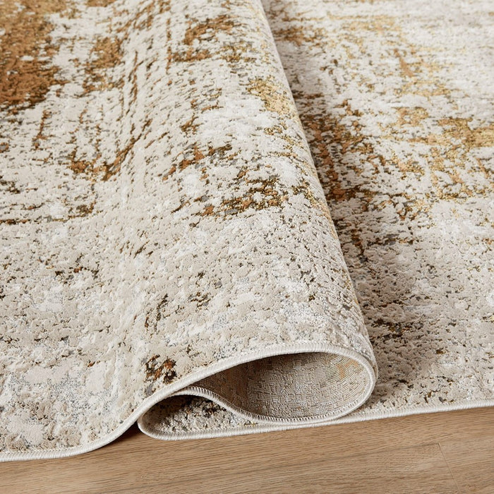 Lavin Rugs U6010 Artema 5'3" x 7'6" Painterly Rug, Gold Taupe/Gold