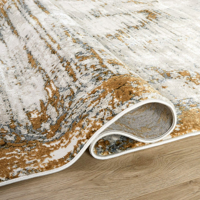Lavin Rugs U6011 Artema 5'3" x 7'6" Painterly Rug, Gold Taupe/Earth