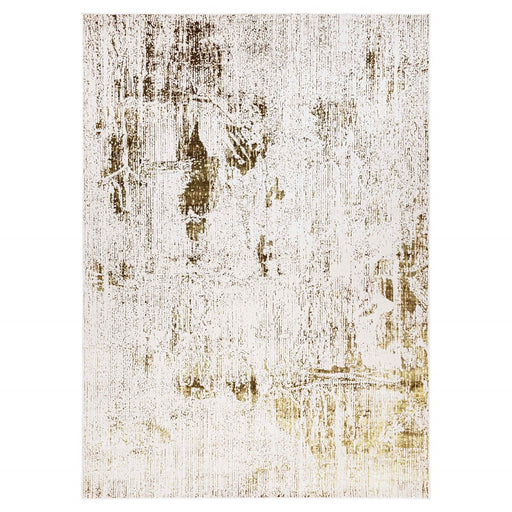 Lavin Rugs U6012 Artema 2'8" x 7'10" Painterly Runner, Taupe/Gold - U6012-0208