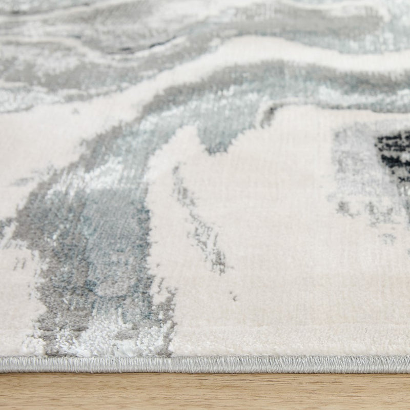 Lavin Rugs U6013 Artema 2' x 3' Marbled Rug, Silver Black/Grey