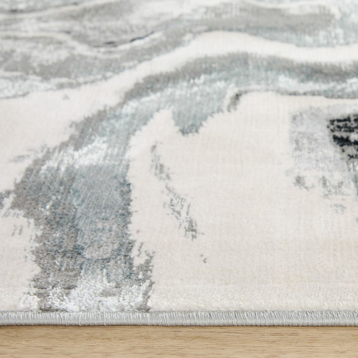 Lavin Rugs U6013 Artema 2' x 3' Marbled Rug, Silver Black/Grey