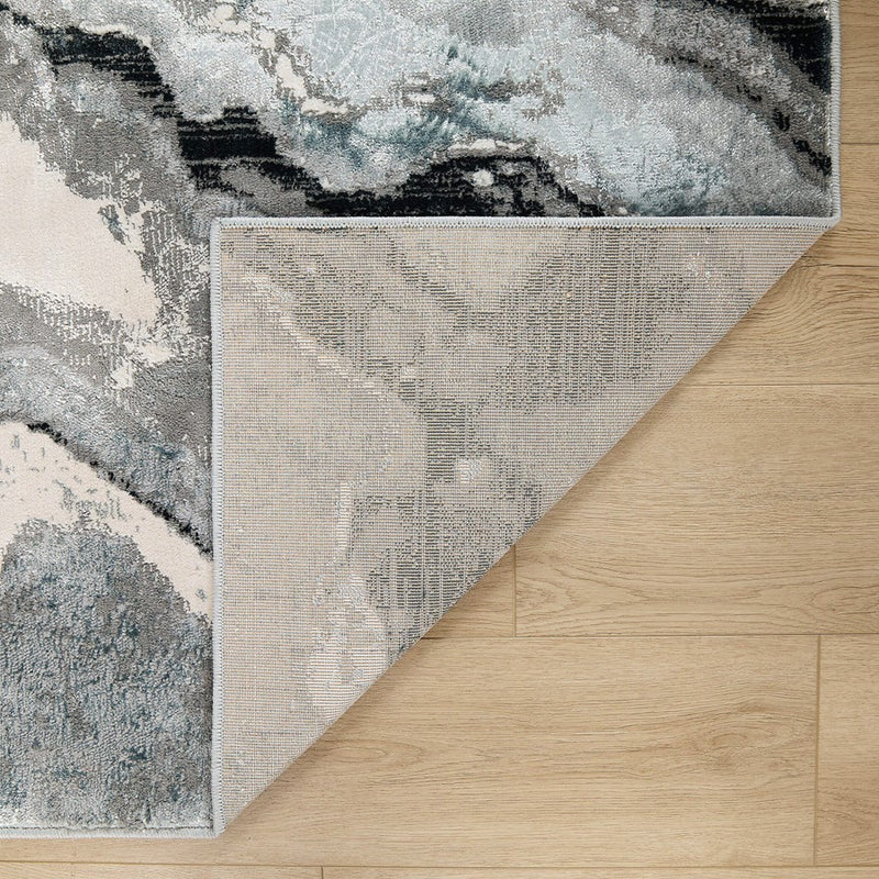 Lavin Rugs U6013 Artema 2' x 3' Marbled Rug, Silver Black/Grey