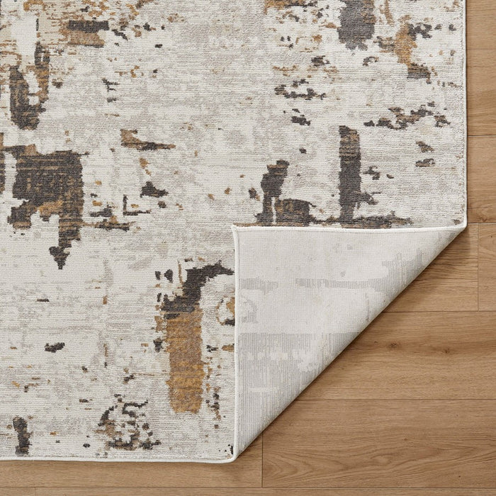 Lavin Rugs U6014 Veleka 7'10" Painterly Round Rug, Gold/Earth