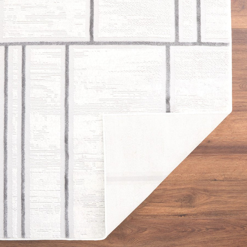 Lavin Rugs U6015 Veleka 2' x 3' Linear Geo Rug, Gold/Black/White