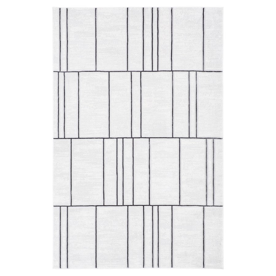 Lavin Rugs U6015 Veleka 6'7"x9'6" Linear Geo Rug, Gold/Black/White - U6015-0609