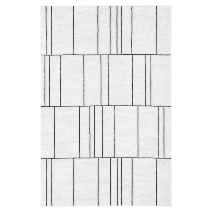 Lavin U6015 Veleka 7'10"x10'10" Linear Geo Rug, Gold/Black/White - U6015-0811