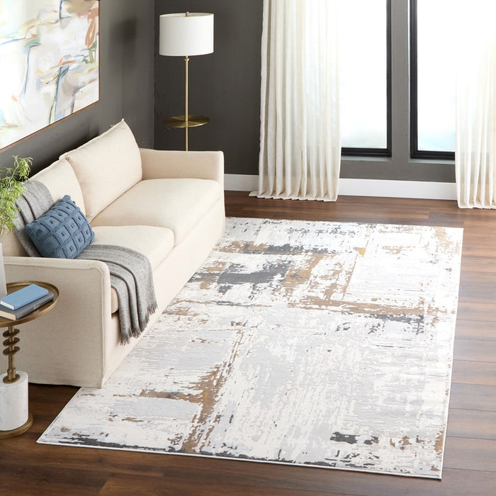 Lavin Rugs U6016 Veleka 7'10" x 10'10" Painterly Rug, Gold/Earth