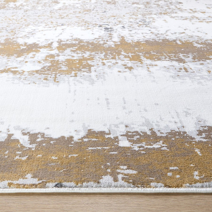 Lavin Rugs U6017 Veleka 5'3" x 7'6" Painterly Rug, Gold/Earth