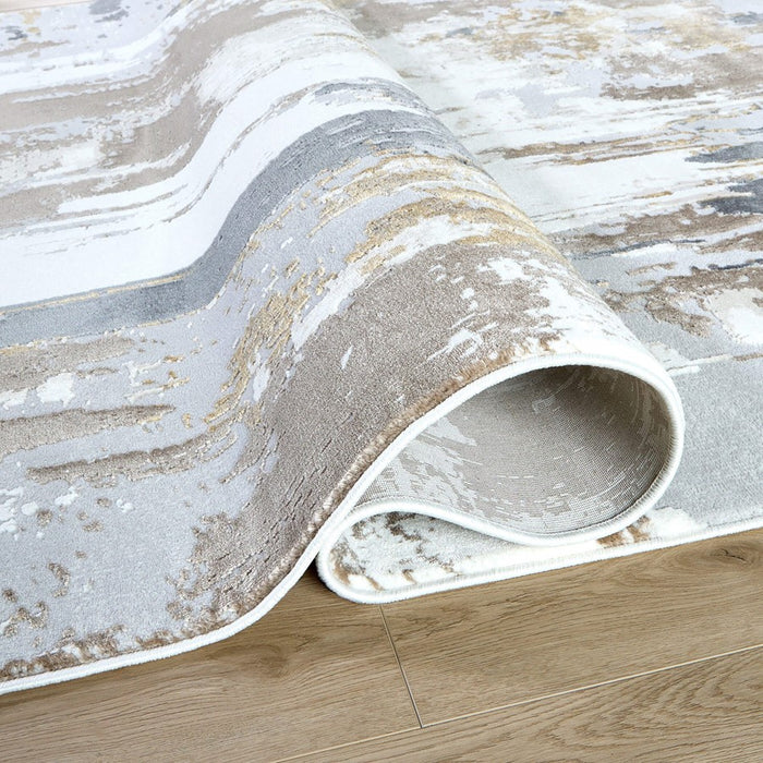 Lavin Rugs U6018 Veleka 5'3" x 7'6" Painterly Rug, Gold/Earth