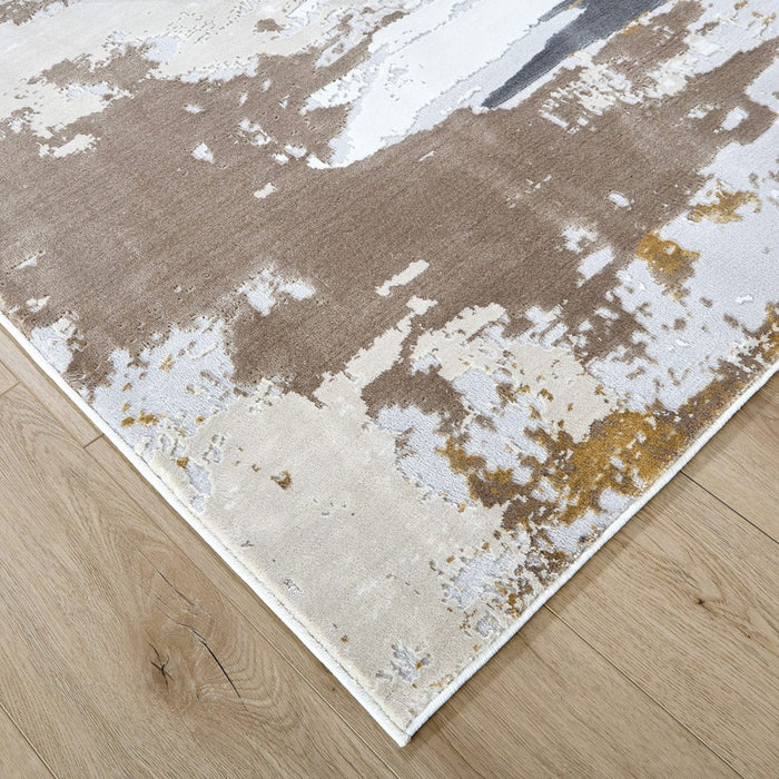 Lavin Rugs U6018 Veleka 5'3" x 7'6" Painterly Rug, Gold/Earth