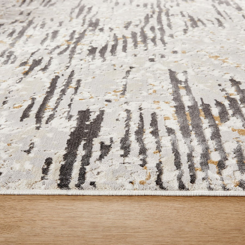 Lavin Rugs U6019 Veleka 2' x 3' Stripe Rug, Cream Gold Grey/Earth
