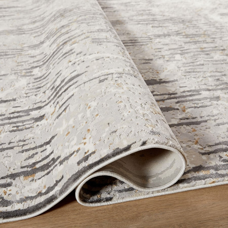 Lavin Rugs U6019 Veleka 2' x 3' Stripe Rug, Cream Gold Grey/Earth