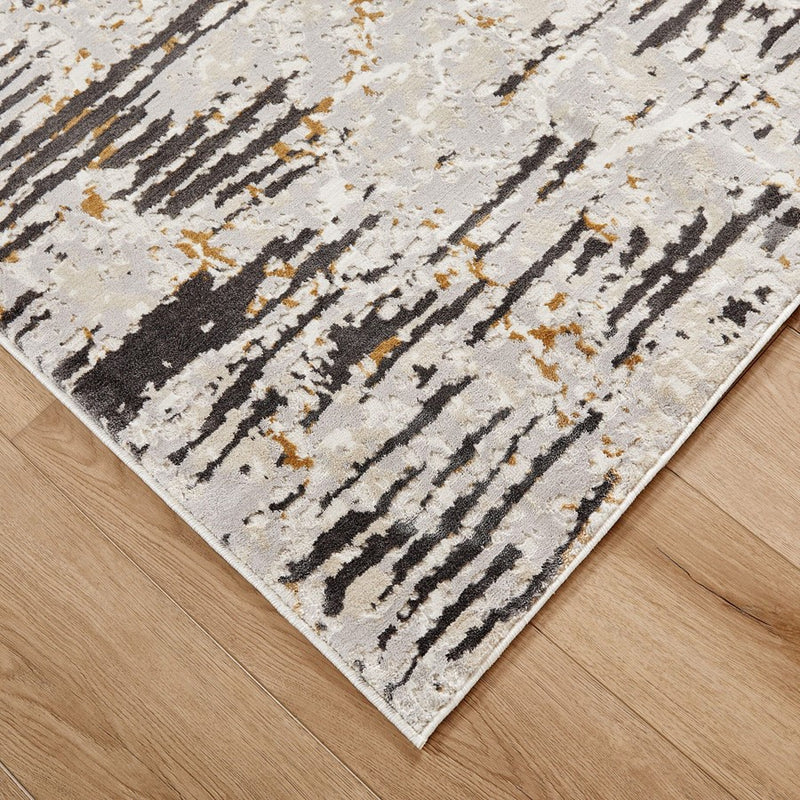 Lavin Rugs U6019 Veleka 2' x 3' Stripe Rug, Cream Gold Grey/Earth
