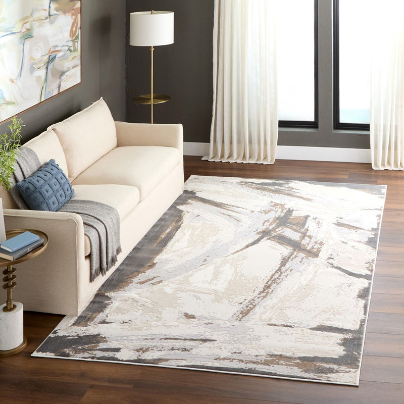 Lavin Rugs U6020 Veleka 2' x 3' Brush Stroke Rug, Gold/Earth