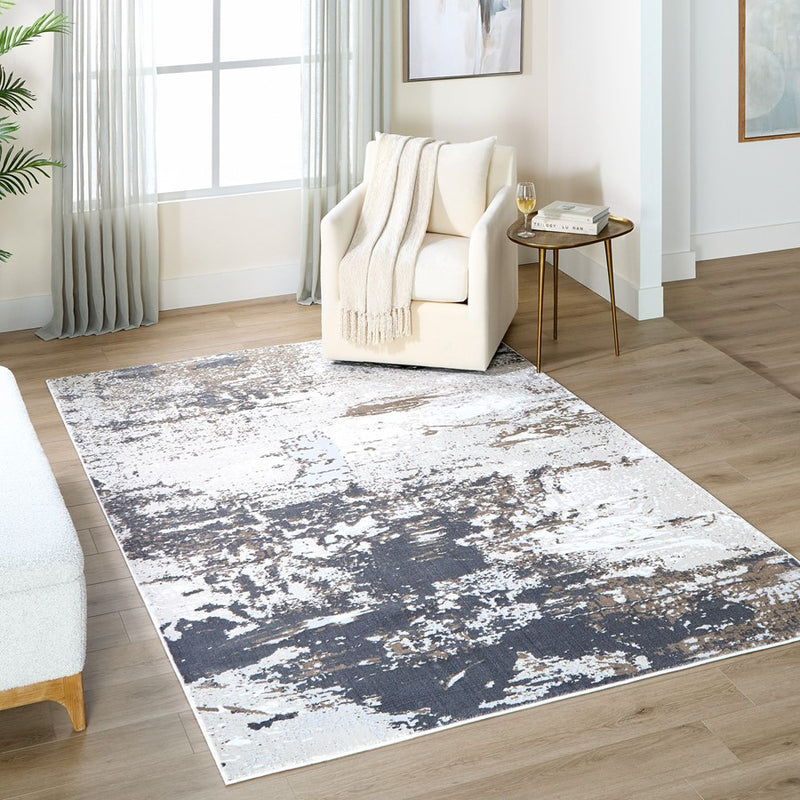 Lavin Rugs U6021 Veleka 9'10" x 13'2" Painterly Rug, Gold/Earth