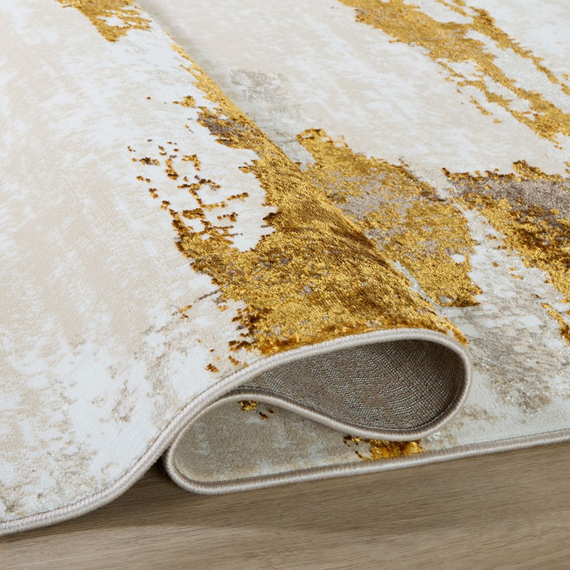 Lavin Rugs U7001 Sibel 2' x 3' Painterly Rug, Gold Cream/Gold
