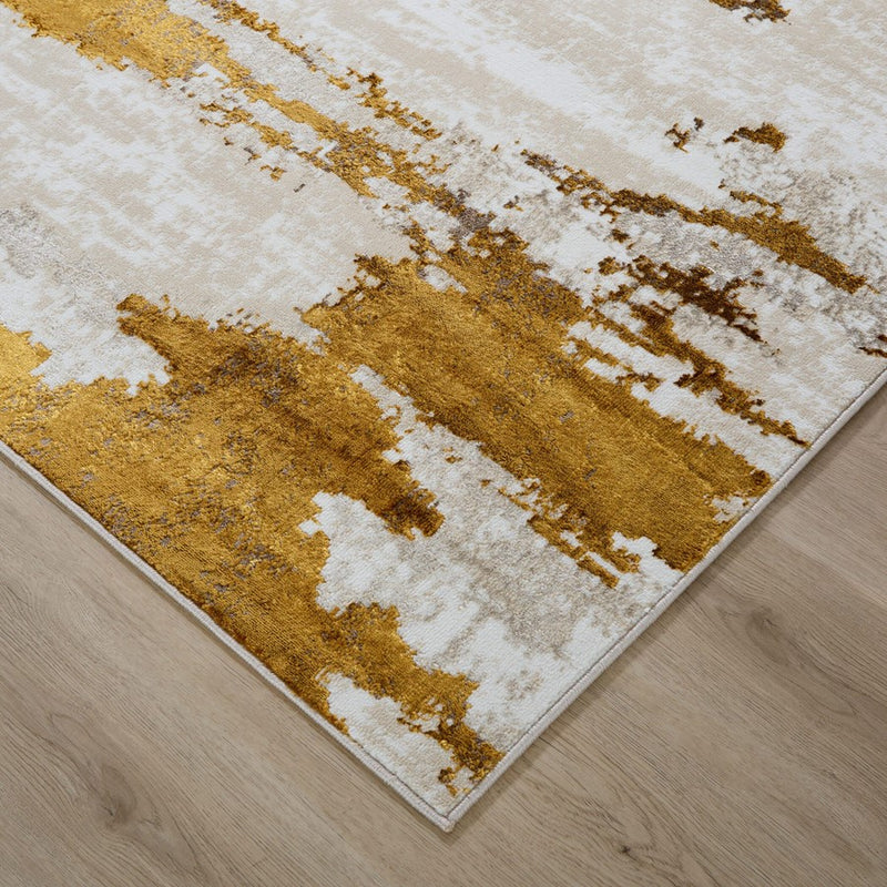 Lavin Rugs U7001 Sibel 2' x 3' Painterly Rug, Gold Cream/Gold