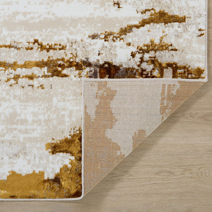 Lavin Rugs U7001 Sibel 2' x 3' Painterly Rug, Gold Cream/Gold