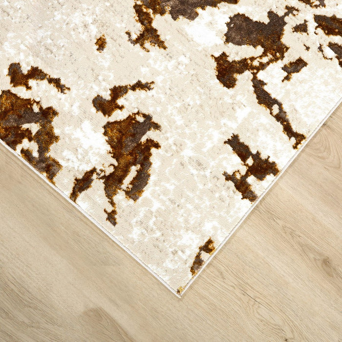 Lavin Rugs U7002 Sibel 6'7" x 9'6" Painterly Rug, Gold Cream/Gold