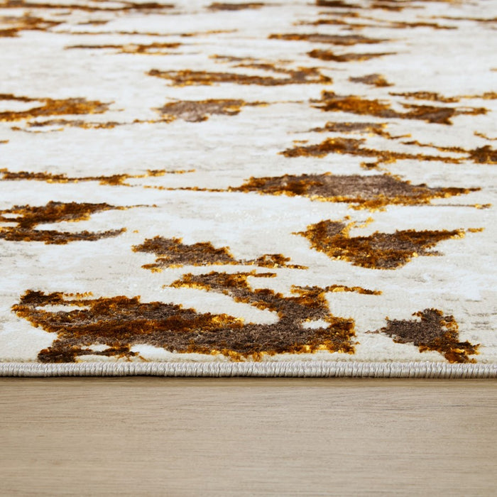 Lavin Rugs U7002 Sibel 7'10" x 10'10" Painterly Rug, Cream/Gold