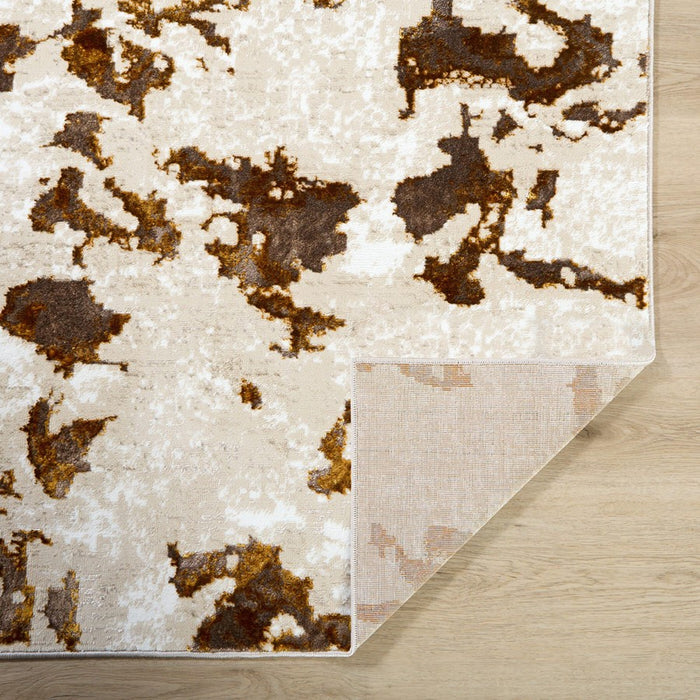 Lavin Rugs U7002 Sibel 7'10" x 10'10" Painterly Rug, Cream/Gold