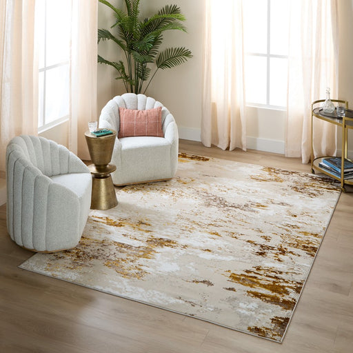 Lavin Rugs U7003 Sibel 2' x 3' Painterly Rug, Gold Cream/Gold