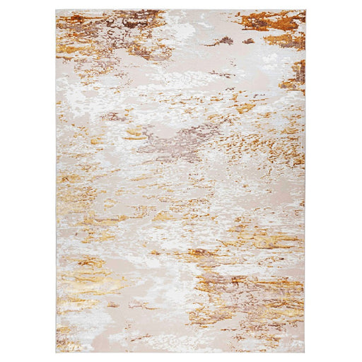 Lavin Rugs U7003 Sibel 5'3" Painterly Round Rug, Gold Cream/Gold - U7003-05R