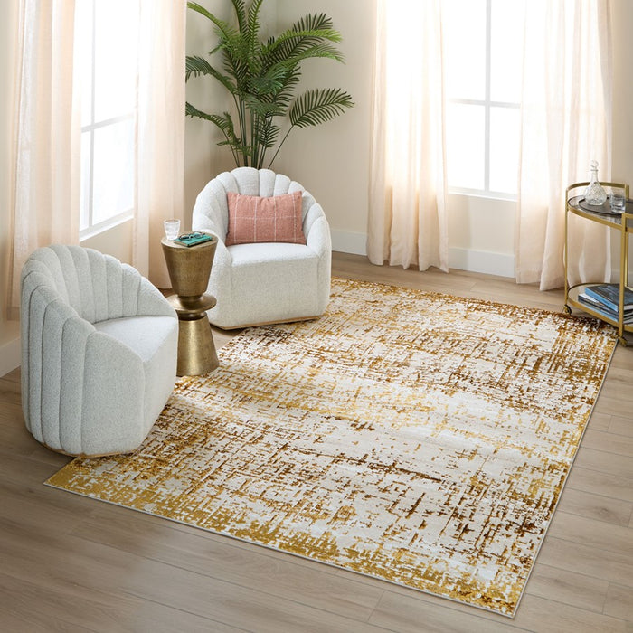 Lavin Rugs U7004 Sibel 2' x 3' Weave Rug, Gold Cream/Gold