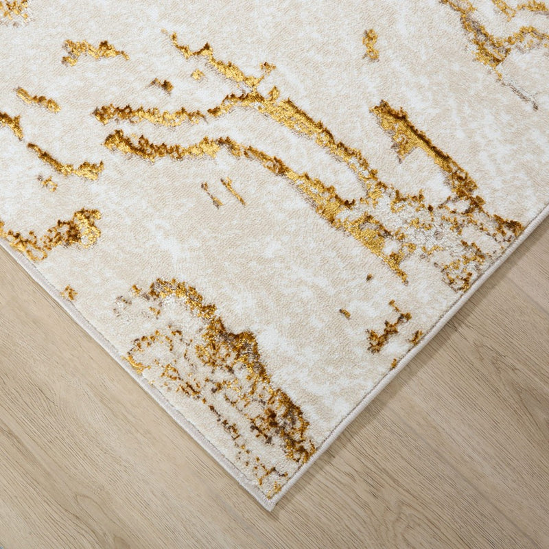 Lavin Rugs U7005 Sibel 2' x 3' Marbled Rug, Gold Cream/Gold