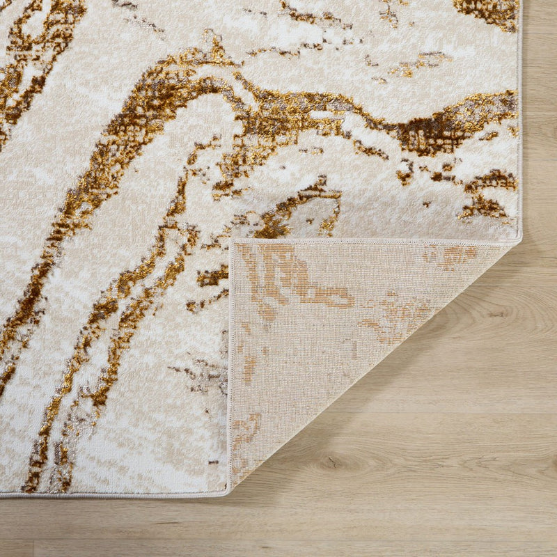 Lavin Rugs U7005 Sibel 2' x 3' Marbled Rug, Gold Cream/Gold