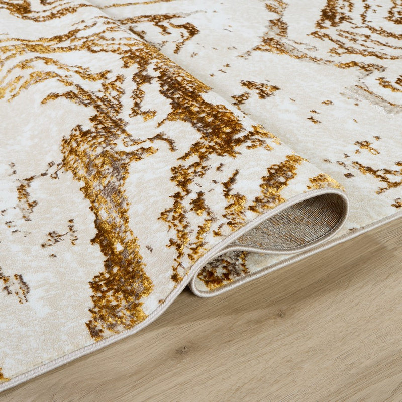 Lavin Rugs U7005 Sibel 6'7" x 9'6" Marbled Rug, Gold Cream/Gold