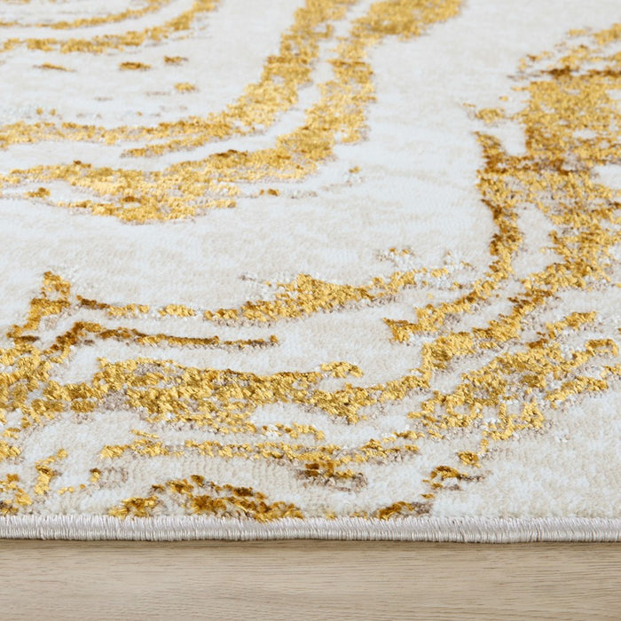 Lavin Rugs U7005 Sibel 9'10" x 13'2" Marbled Rug, Gold Cream/Gold