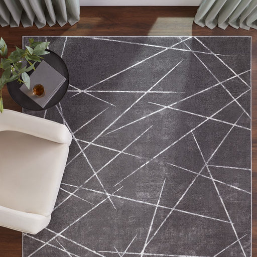 Lavin Rugs U7006 Livenza 6'7" x 9'6" Linear Geo Rug, Grey/D.Grey