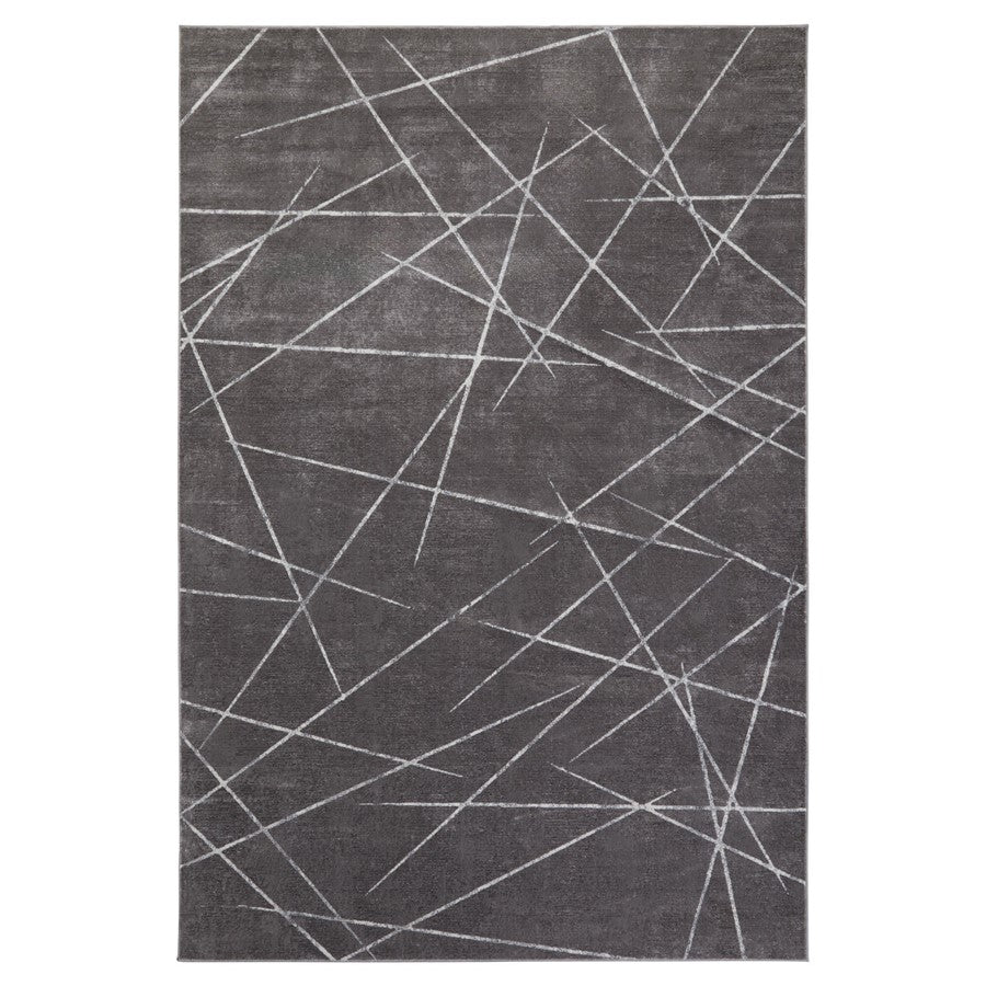Lavin Rugs U7006 Livenza 7'10" x 10'10" Linear Geo Rug, Grey/D.Grey - U7006-0811
