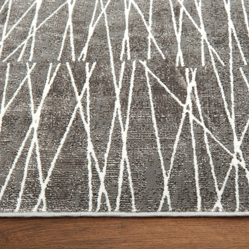 Lavin Rugs U7007 Livenza 2' x 3' Linear Geo Rug, Grey/D.Grey