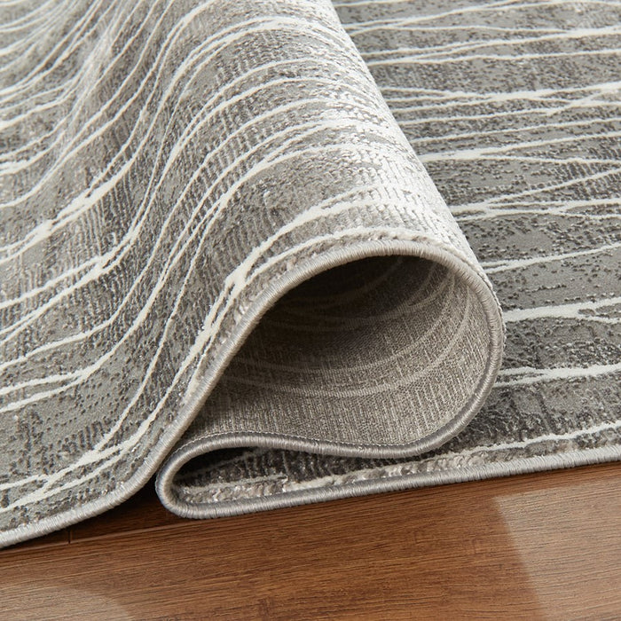 Lavin Rugs U7007 Livenza 6'7" x 9'6" Linear Geo Rug, Grey/D.Grey