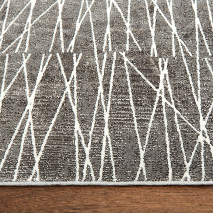 Lavin Rugs U7007 Livenza 9'10" x 13'2" Linear Geo Rug, Grey/D.Grey