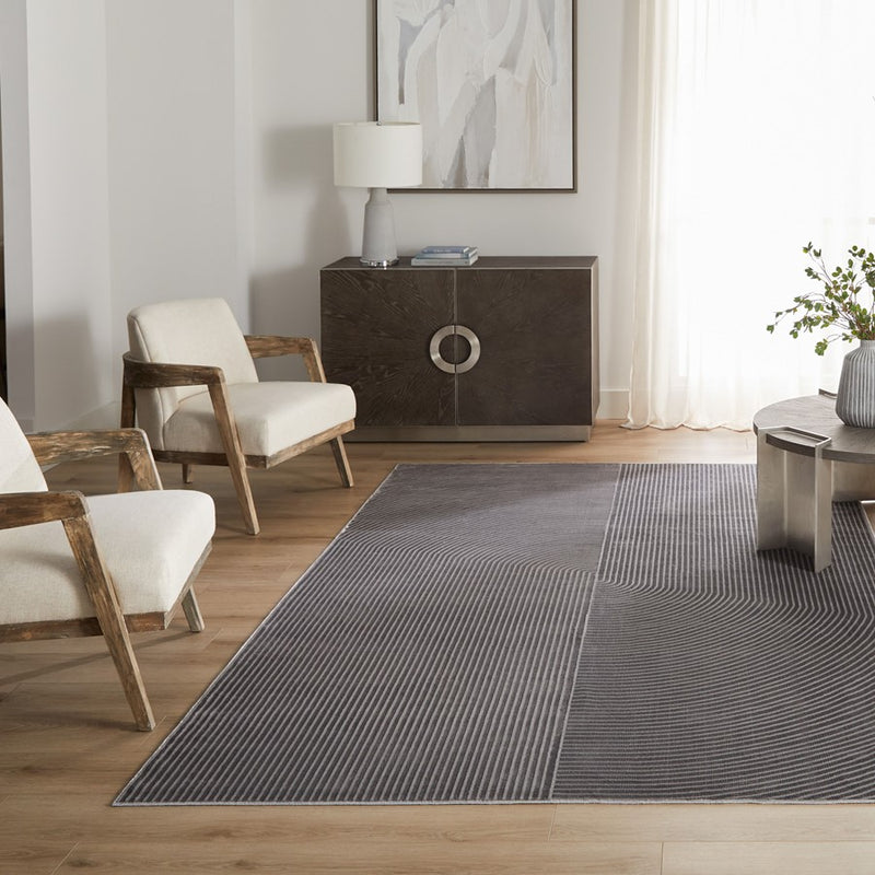Lavin Rugs U7009 Livenza 6'7" x 9'6" Linear Rug, Grey/D.Grey