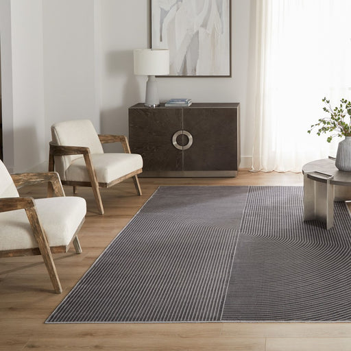 Lavin Rugs U7009 Livenza 7'10" x 10'10" Linear Rug, Grey/D.Grey