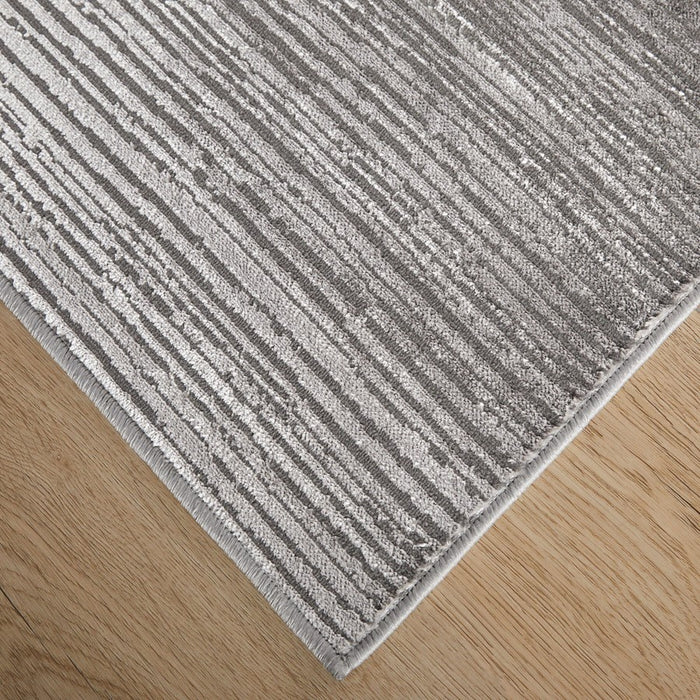 Lavin Rugs U7010 Livenza 5'3" x 7'6" Linear Geo Rug, Grey/D.Grey