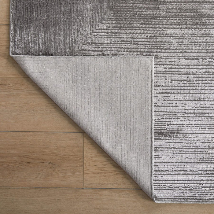 Lavin Rugs U7010 Livenza 5'3" x 7'6" Linear Geo Rug, Grey/D.Grey