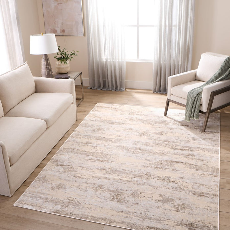 Lavin Rugs U7012 Rienz 2' x 3' Monochromatic Rug, Beige Silver/Gold