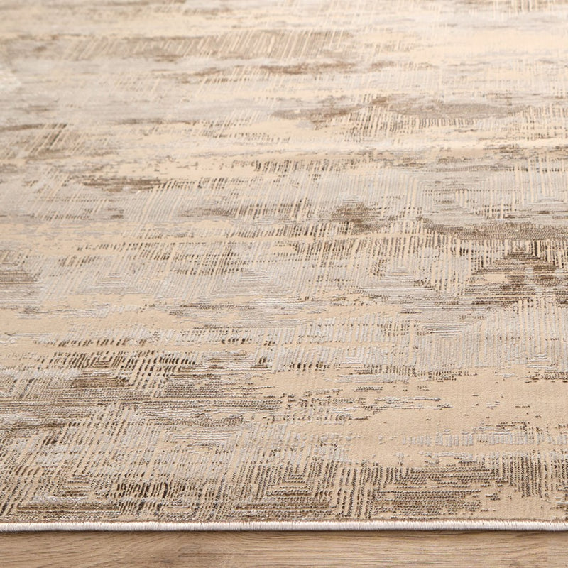 Lavin Rugs U7012 Rienz 2' x 3' Monochromatic Rug, Beige Silver/Gold