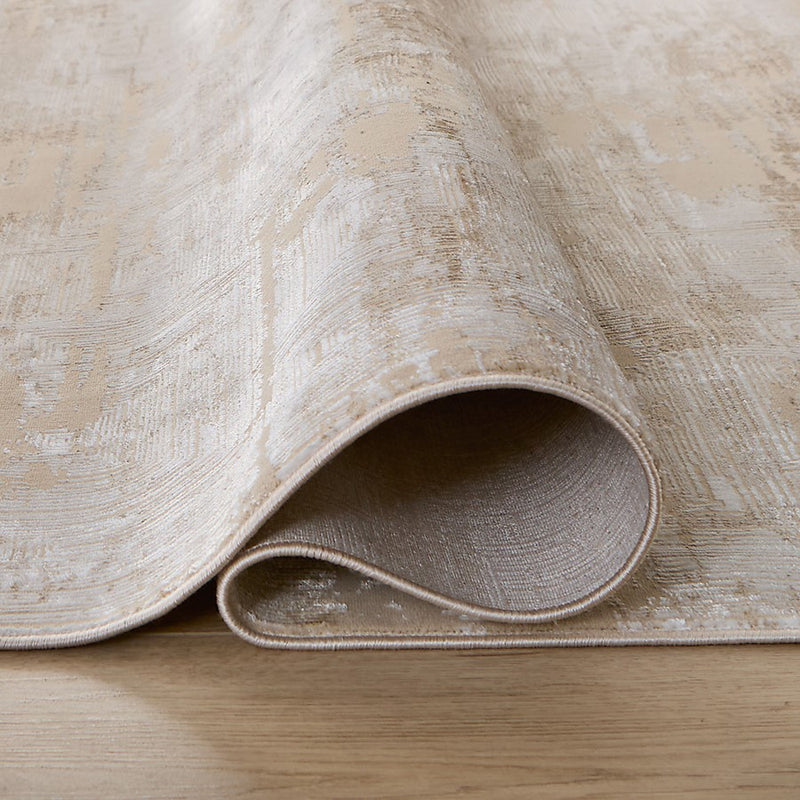 Lavin Rugs U7012 Rienz 2' x 3' Monochromatic Rug, Beige Silver/Gold