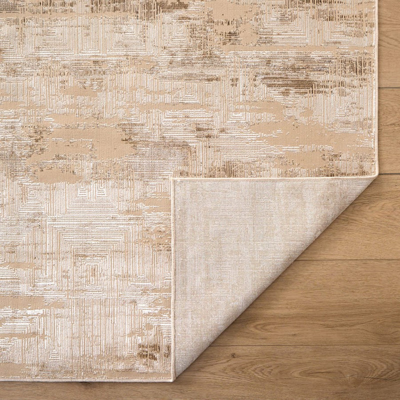 Lavin Rugs U7012 Rienz 2' x 3' Monochromatic Rug, Beige Silver/Gold