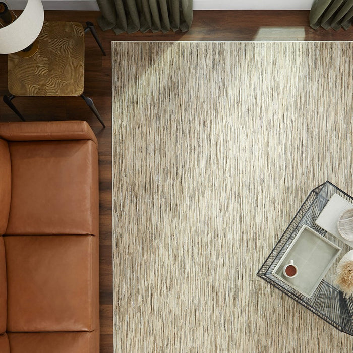 Lavin Rugs U7013 Rienz 5'3" x 7'6" Heathered Rug, Beige Silver/Gold