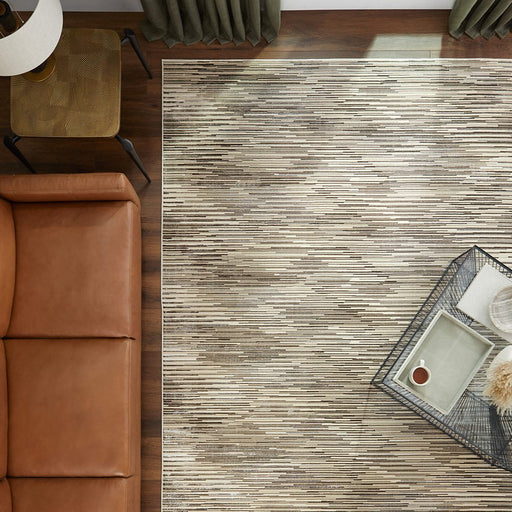 Lavin Rugs U7014 Rienz 2' x 3' Linear Geo Rug, Beige Silver/Earth