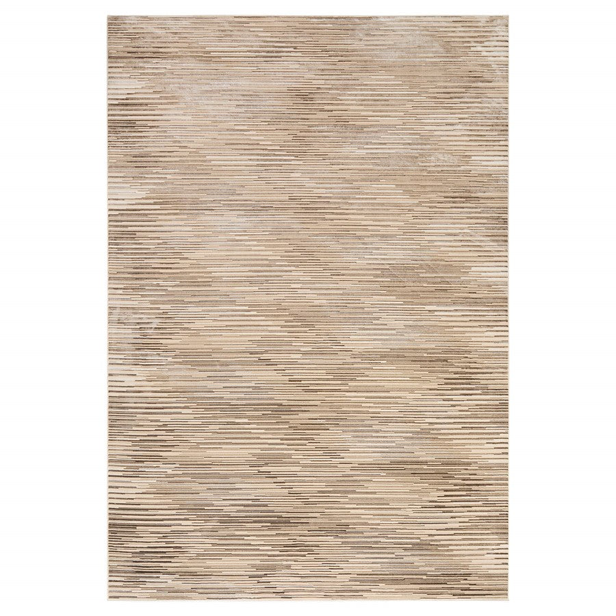 Lavin Rugs U7014 Rienz 7'10"x10'10" Linear Geo Rug, Silver/Earth - U7014-0811